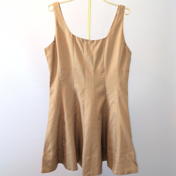 Banana Republic Dresses & Skirts - NWT Banana Republic Twill Dress Women 14 Khaki Fit Flare‎ Tailored Knee Length